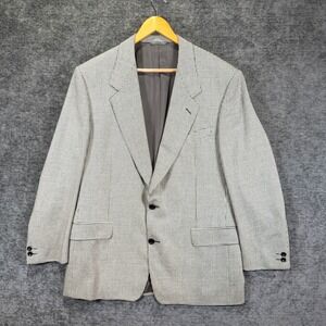 Canali Proposta Blazer Houndstooth Wool Silk Sport Coat Gray 44R